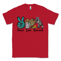 Red Peace love raccoon Classic Tee - LillyAllenDesigns