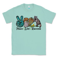 Seafoam Peace love raccoon Classic Tee - LillyAllenDesigns