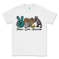 White Peace love raccoon Classic Tee - LillyAllenDesigns