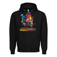 Black Embrace neurodiversity Zipper Hoodie - FaDigitalArtStudio