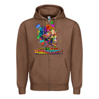 Chestnut Embrace neurodiversity Zipper Hoodie - FaDigitalArtStudio