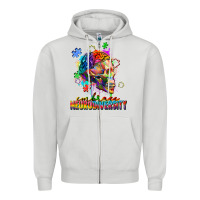 Dove Grey Embrace neurodiversity Zipper Hoodie - FaDigitalArtStudio