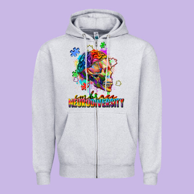 Embrace Neurodiversity Zipper Hoodie Designed By Fadigitalartstudio