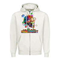 Oatmeal Heather Embrace neurodiversity Zipper Hoodie - FaDigitalArtStudio