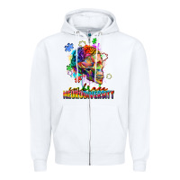 White Embrace neurodiversity Zipper Hoodie - FaDigitalArtStudio