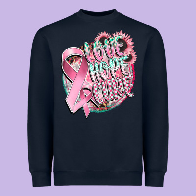 Love Hope Cure Heavyweight Sweatshirt Designed By Cowgirlartshop