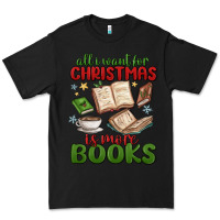 Black all i want for christmas is more books Premium Tee - MaliasSmallBusiness