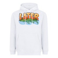 White Later Heavyweight Hoodie - CowhideDigitalArt