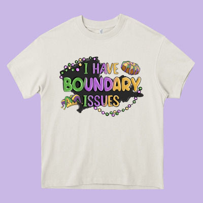 ı Have Boundary ıssues Heavy Core Tee Designed By Maliassmallbusiness