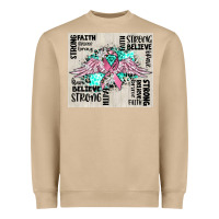 Mushroom cancer ribbon with angel wings Heavyweight Sweatshirt - CowGirlArtShop