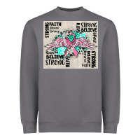 Storm cancer ribbon with angel wings Heavyweight Sweatshirt - CowGirlArtShop