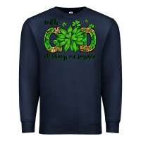 Navy With god all things are possible St. Patrick's Day Premium Sweatshirt - LillyAllenDesigns
