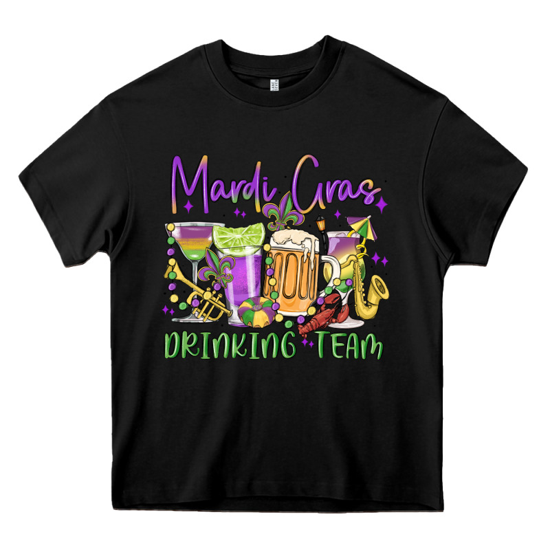 Mardi Gras Drinking Team Heavy Core Tee by MaliasSmallBusiness | Teevron