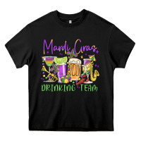 Black mardi gras drinking team Heavy Core Tee - MaliasSmallBusiness