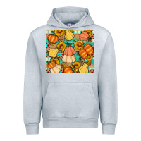 Heather Grey pumpkin sunflowers leaves Urban Hoodie - Artiststas