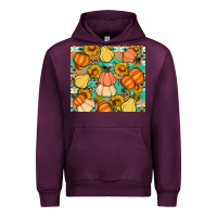 Mauve Wine pumpkin sunflowers leaves Urban Hoodie - Artiststas