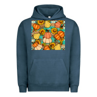Pigment Midnight Navy pumpkin sunflowers leaves Urban Hoodie - Artiststas