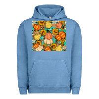 Pigment Pebble Blue pumpkin sunflowers leaves Urban Hoodie - Artiststas