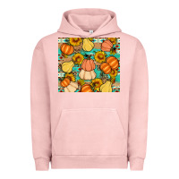 Pigment Salmon pumpkin sunflowers leaves Urban Hoodie - Artiststas
