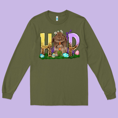 Hop Rabbit Long Sleeve Tee Designed By Nancycooperartshop