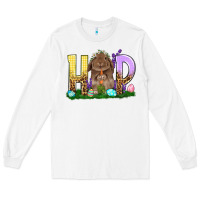 White Hop rabbit Long Sleeve Tee - NancyCooperArtShop