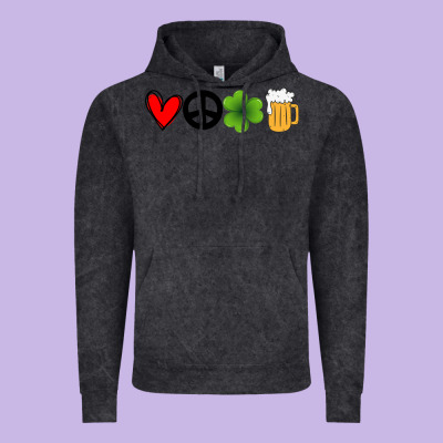Funny St Patricks Day Love Peace Clover And Beer Vintage Hoodie Designed By Bettercallsaul