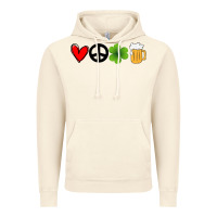 Vintage Artic Funny St Patricks Day Love Peace Clover and Beer Vintage Hoodie - Bettercallsaul
