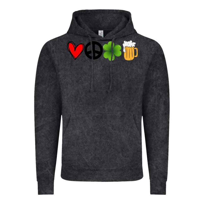 Funny St Patricks Day Love Peace Clover And Beer Vintage Hoodie by Bettercallsaul | Teevron