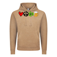 Vintage Coffee Funny St Patricks Day Love Peace Clover and Beer Vintage Hoodie - Bettercallsaul