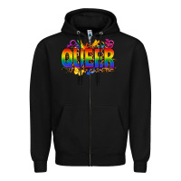 Black queer Zipper Hoodie - FaDigitalArtStudio