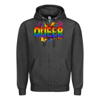 Charcoal Heather queer Zipper Hoodie - FaDigitalArtStudio