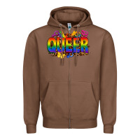 Chestnut queer Zipper Hoodie - FaDigitalArtStudio