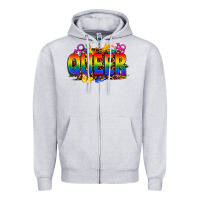 Heather Grey queer Zipper Hoodie - FaDigitalArtStudio
