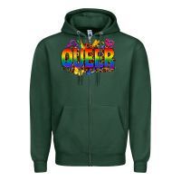 Sports Green queer Zipper Hoodie - FaDigitalArtStudio
