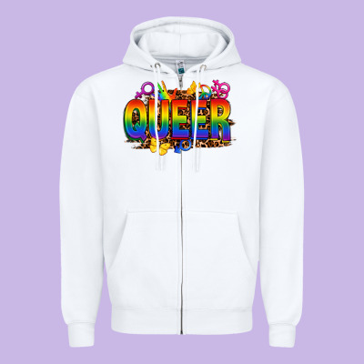 Queer Zipper Hoodie Designed By Fadigitalartstudio