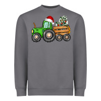 Storm christmas tractor Heavyweight Sweatshirt - CowGirlArtShop