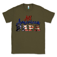 Army Green all american papa Classic Tee - BarkalooDesign