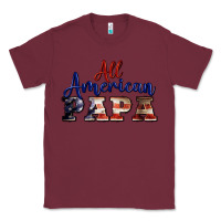 Burgundy all american papa Classic Tee - BarkalooDesign