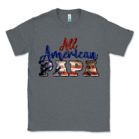 Charcoal Heather all american papa Classic Tee - BarkalooDesign