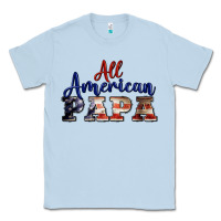 Dusty Blue all american papa Classic Tee - BarkalooDesign