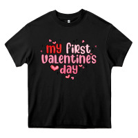 Black my first valentines day Heavy Core Tee - MaliasSmallBusiness