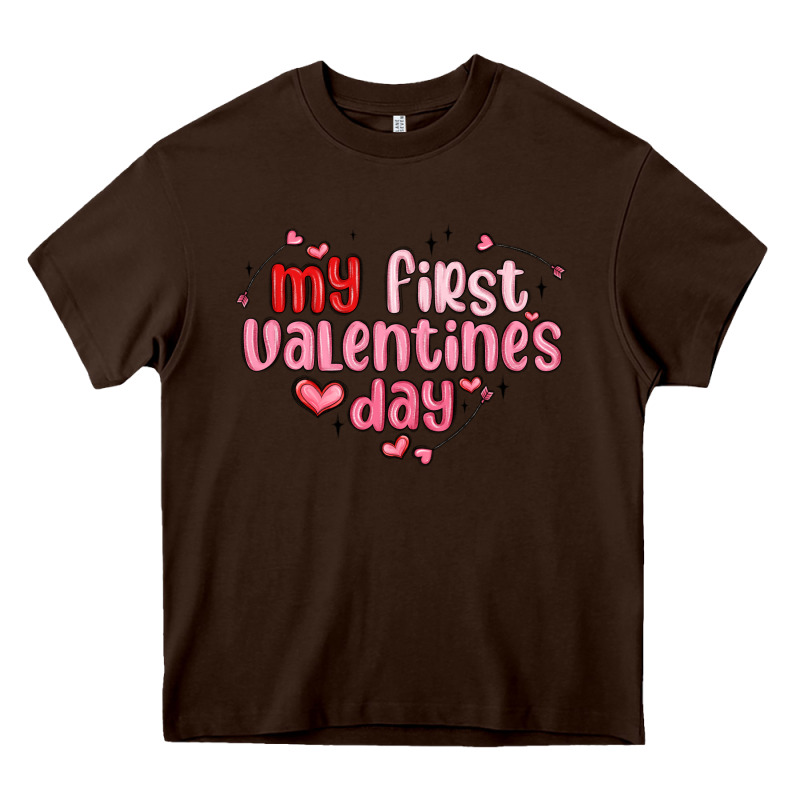 My First Valentines Day Heavy Core Tee by MaliasSmallBusiness | Teevron