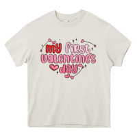 Cream my first valentines day Heavy Core Tee - MaliasSmallBusiness