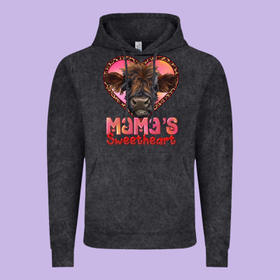 Mama's Sweetheart Highland Calf Vintage Hoodie Designed By Ranaportraitstore