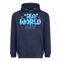 Navy Sea World 2025 Heavyweight Hoodie - CowhideDigitalArt