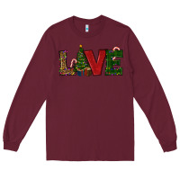 Burgundy Christmas Tree Love Long Sleeve Tee - RanaPortraitStore