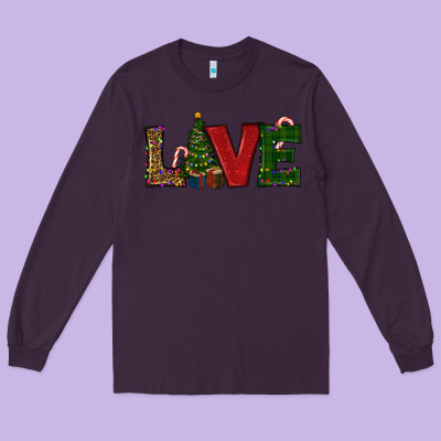 Christmas Tree Love Long Sleeve Tee Designed By Ranaportraitstore