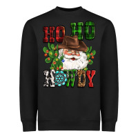 Black ho ho howdy santa Heavyweight Sweatshirt - CowGirlArtShop