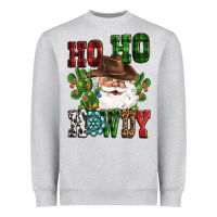 Heather Grey ho ho howdy santa Heavyweight Sweatshirt - CowGirlArtShop