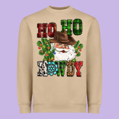 Ho Ho Howdy Santa Heavyweight Sweatshirt Designed By Cowgirlartshop